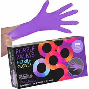 Product image for Framar Purple Palms Nitrile Gloves Small