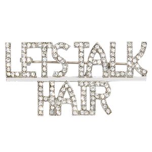 Product image for Apparel Pin Let's Talk Hair Silver Tone